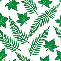 Clean Fresh summer leaves seamless pattern with ivy and ferns for natural green themed interiors concept as Ivy and ferns arranged seamlessly to bring a natural green feel into summer th vector