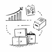 Clean Freight containers and a profitability analysis chart symbolizing profit analysis in double exposure with copy space concept as Freight containers blended with a profitability ana vector