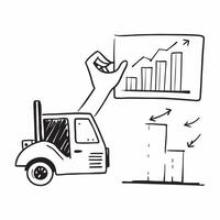 Clean Forklift and a stock level chart symbolizing inventory tracking in double exposure with copy space concept as A forklift blended with a stock level chart representing inventory tr vector