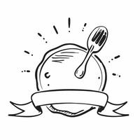 Clean Fork and plate symbol with copy space for kitchen ads concept as A kitchen themed fork and plate symbol with ample copy space ideal for visualizing dining setups meal presentations vector
