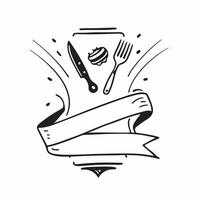 Clean Fork and knife icon with copy space on white background concept as A illustration of a fork and knife icon with ample copy space on a white background perfect for representi vector