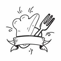 Clean Fork and a knife symbolizing dining essentials with ample space for text concept as A fork and a knife representing essential utensils for dining in restaurants and pubs with room vector