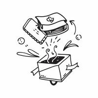 Clean Food delivery illustration with copy space for business reports concept as A visually appealing food delivery illustration with copy space designed to enhance business reports and vector