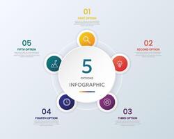5 step timeline infographic chart vector