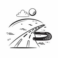 Clean Flat design as Road icon with copy space on a gray background concept as A image of a road icon with generous copy space on a gray background ideal for transportation and tr Set 3 vector