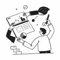 Clean Flat design as Remote team collaborating on a software development project concept as A illustration of a remote team collaborating on a software development project using c Set 3 vector
