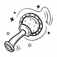 Clean Flat design as Rattle icon with copy space on a blue background concept as A image of a rattle icon with ample copy space on a blue background perfect for baby toys and play Set 4 vector