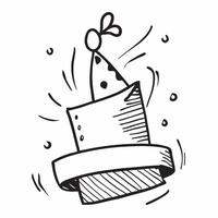 Clean Flat design as Party hat icon with copy space on a white background concept as A icon image of a party hat icon with generous copy space on a white background ideal for celebrati vector