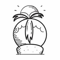 Clean Flat design as Palm tree icon with copy space on a white background concept as A icon image of a palm tree icon with generous copy space on a white background ideal for tropical Set 2 vector