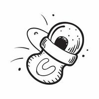 Clean Flat design as Pacifier icon with copy space on a blue background concept as A image of a pacifier icon with ample copy space on a blue background perfect for baby and infan Set 4 vector