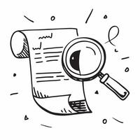 Clean Flat design as Magnifying glass icon with copy space on a blue background concept as A image of a magnifying glass icon with generous copy space on a blue background ideal f vector