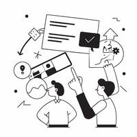 Clean Flat design as HR team collaborating on employee engagement strategies concept as A illustration of an HR team collaborating on employee engagement strategies using charts a Set 3 vector
