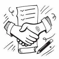 Clean Flat design as Handshake icon with copy space on a blue background concept as A icon image of a handshake icon with generous copy space on a blue background ideal for business de Set 2 vector