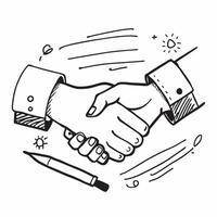 Clean Flat design as Handshake icon with copy space on a blue background concept as A icon image of a handshake icon with generous copy space on a blue background ideal for business de Set 4 vector