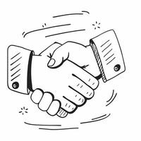 Clean Flat design as Handshake icon with copy space on a blue background concept as A icon image of a handshake icon with generous copy space on a blue background ideal for business de vector