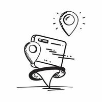 Clean Flat design as GPS icon with copy space on a white background concept as A icon image of a GPS icon with ample copy space on a white background perfect for navigation and driver Set 2 vector