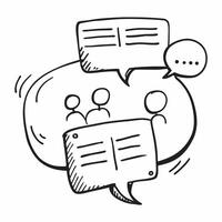 Clean Flat design as Doodle line icon of a speech bubble concept as A doodle line icon of a speech bubble symbolizing communication discussion and business dialogue perfect for business Set 2 vector