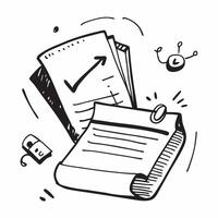 Clean Flat design as Doodle line icon of a notebook concept as A doodle line icon of a notebook symbolizing note taking business planning and organization perfect for productivity and of Set 2 vector