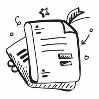 Clean Flat design as Doodle line icon of a notebook concept as A doodle line icon of a notebook symbolizing note taking business planning and organization perfect for productivity and of vector