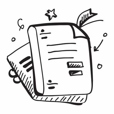 Clean Flat design as Doodle line icon of a notebook concept as A doodle line icon of a notebook symbolizing note taking business planning and organization perfect for productivity and of