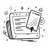 Clean Flat design as Doodle line icon of a laptop concept as A doodle line icon of a laptop symbolizing technology work and business tools perfect for business and tech themed visuals i Set 2 vector