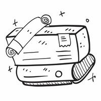 Clean Flat design as Doodle line icon of a phone concept as A doodle line icon of a phone symbolizing communication contact and business connections ideal for customer service and intera Set 2 vector