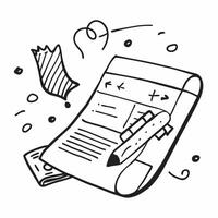 Clean Flat design as Doodle line icon of a calendar concept as A doodle line icon of a calendar representing scheduling planning and time management ideal for business organization and p Set 3 vector