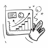 Clean Flat design as Doodle line icon of a bar chart concept as A doodle line icon of a bar chart symbolizing data performance and business metrics perfect for analytical and business re Set 2 vector