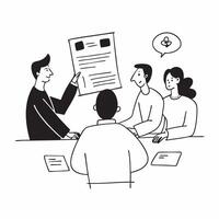 Clean Flat design as Colleagues reviewing project timelines in a team meeting concept as A icon illustration of colleagues reviewing project timelines in a team meeting featuring a 3 c Set 2 vector