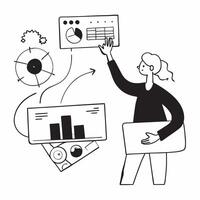 Clean Flat design as Colleagues discussing business strategy in a conference room concept as A icon illustration of colleagues discussing business strategy in a conference room utilizi Set 3 vector
