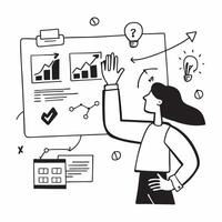 Clean Flat design as Colleagues discussing business strategy in a conference room concept as A icon illustration of colleagues discussing business strategy in a conference room utilizi Set 2 vector