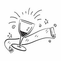 Clean Flat design as Champaign glass icon with copy space on a blue background concept as A icon image of a champagne glass icon with ample copy space on a blue background ideal for ce vector