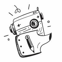 Clean Flat design as Camera icon with copy space on a white background concept as A icon image of a camera icon with generous copy space on a white background ideal for travel and phot vector