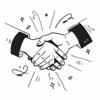 Clean Flat design as Business partners shaking hands after a successful meeting concept as A icon illustration of business partners shaking hands after a successful meeting utilizing a Set 2 vector