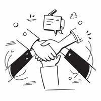 Clean Flat design as Business partners shaking hands after a successful meeting concept as A icon illustration of business partners shaking hands after a successful meeting utilizing a vector