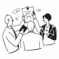 Clean Flat design as Business leaders discussing corporate goals in a boardroom concept as A icon illustration of business leaders discussing corporate goals in a boardroom featuring a vector