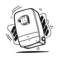 Clean Flat design as Backpack icon with copy space on a white background concept as A icon image of a backpack icon with generous copy space on a white background ideal for travel and vector