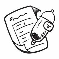Clean Flat design as Baby bottle icon with copy space on a white background concept as A icon image of a baby bottle icon with generous copy space on a white background perfect for new vector
