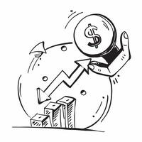 Clean Financial growth icon with space for text and graphics on a blue background concept as A modern financial growth icon design featuring space for both text and graphics on a blue ba vector