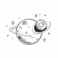 Clean Exoplanet and Star concept as Exoplanet orbiting a star with ample copy space representing the discovery and study of distant worlds in Photo Stock Concept vector