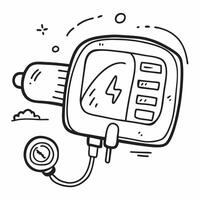 Clean EV charger and a power meter symbolizing energy monitoring with ample space for text concept as An EV charger and a power meter representing the monitoring of energy usage in elec vector