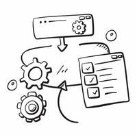 Clean ERP system and gear icon with copy space for website banners concept as A sleek ERP system and gear icon with generous copy space suitable for creating eye catching website banners vector