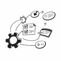 Clean ERP system and data flow icon with space for text and icons on a gray background concept as A versatile ERP system and data flow icon featuring space for both text and icons on a c vector