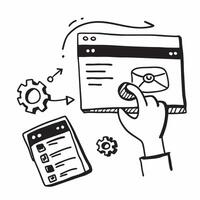 Clean ERP interface and server icon with copy space for system tools concept as An ERP tools oriented interface and server icon with ample copy space ideal for visualizing enterprise man vector