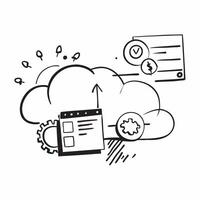 Clean ERP interface and cloud icon with ample space for text and graphics concept as An iconographic ERP interface and cloud icon design offering ample space for both text and graphics p vector