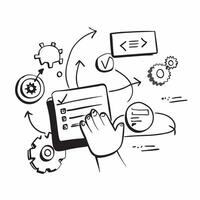 Clean ERP system and database icon with copy space for software ads concept as A modern ERP system and database icon design with generous copy space perfect for enhancing software advert vector