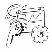 Clean ERP software and gear icon with copy space on a white background concept as A icon illustration of an ERP software interface with a gear icon and ample copy space on a white back vector