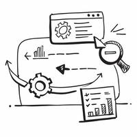 Clean ERP icon and workflow automation symbol with copy space for infographics concept as An infographic ready ERP icon and workflow automation symbol with copy space designed to convey vector