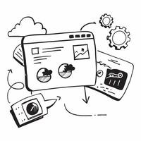 Clean ERP dashboard and cloud symbol with space for text and graphics on a white background concept as A modern ERP dashboard and cloud symbol design featuring space for both text and gr vector