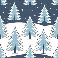 Clean Enchanting winter forest seamless tile pattern with snow covered trees and twinkling lights concept as Snow covered trees and twinkling lights create an enchanting winter forest se vector